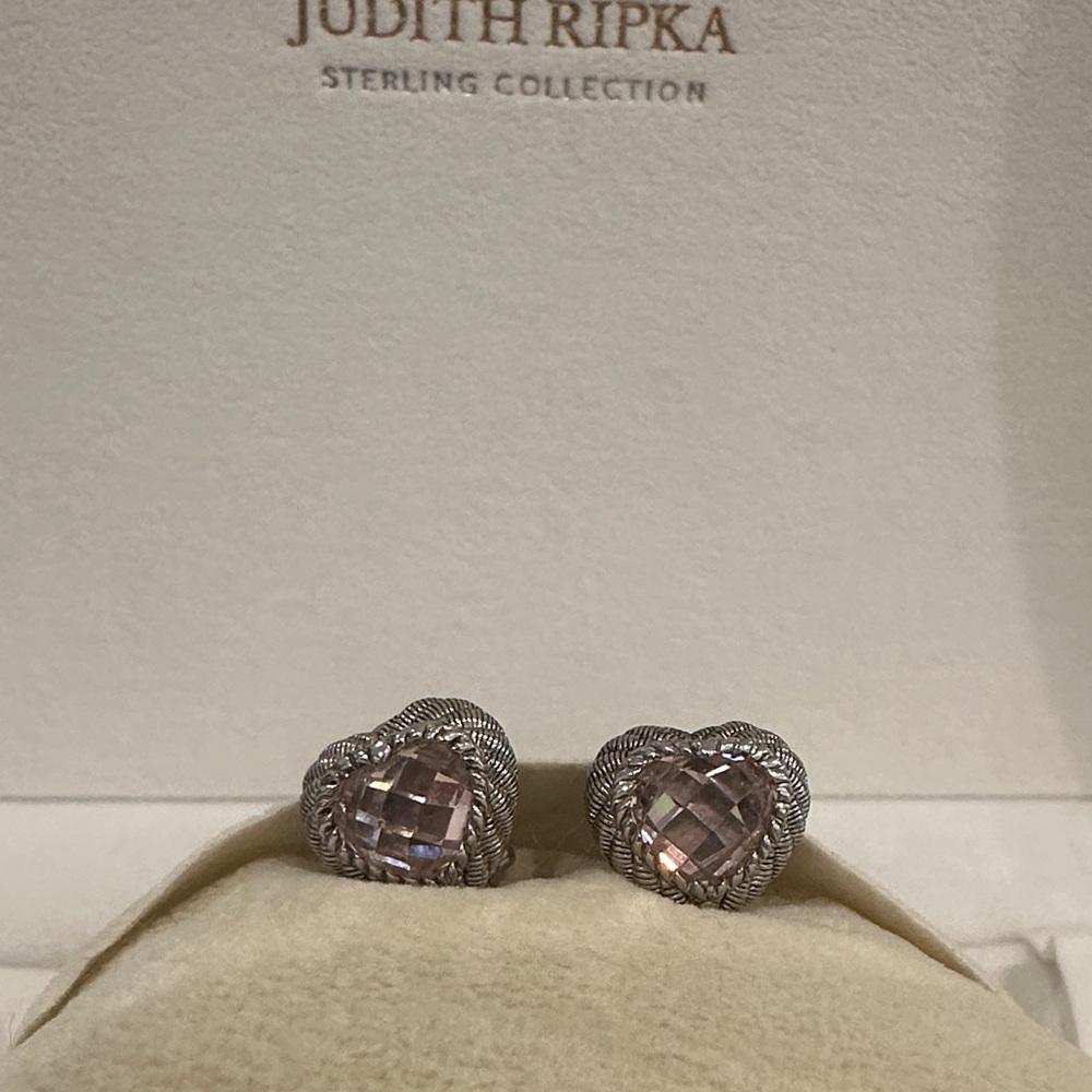 Judith Ripka Pink Heart earrings